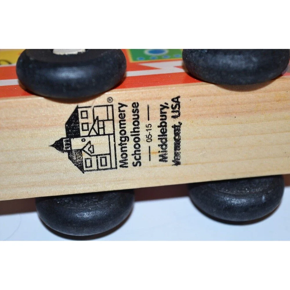 Montgomery‎ Schoolhouse  Wooden Fire Department trucks 6pc cars